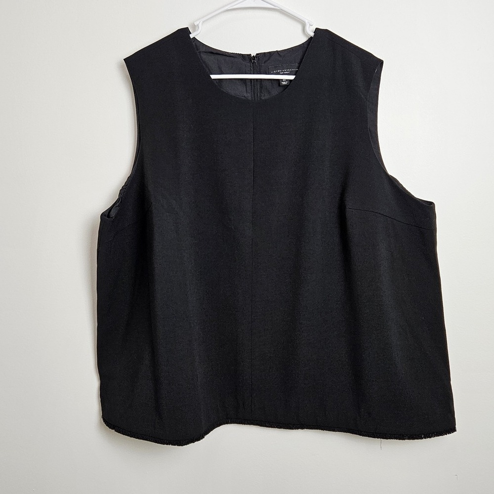 Victoria Beckham for Target Sleeveless Blouse Size 3X Raw Hem Capsule Black